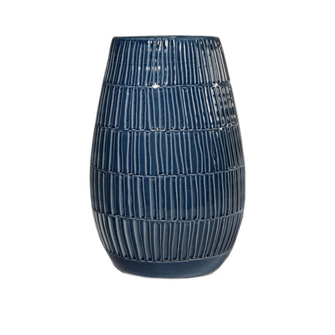 VIRGINIA CASA GENTIAN belly vase in blue ceramic H 36 cm K46VA-1@BL