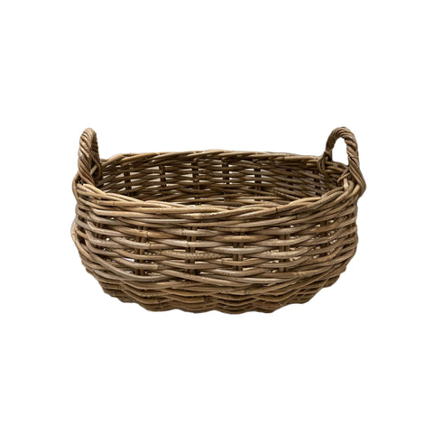 EDG Oval rattan basket container handmade with handles 2 sizes