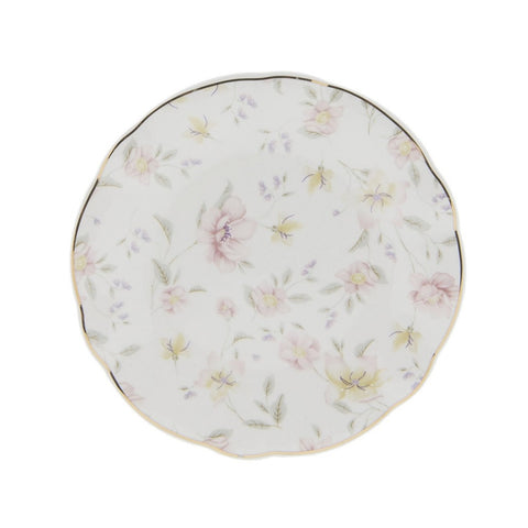 CLAYRE E EEF Small white porcelain dessert plate with flowers Ø19 H2cm TWFDP