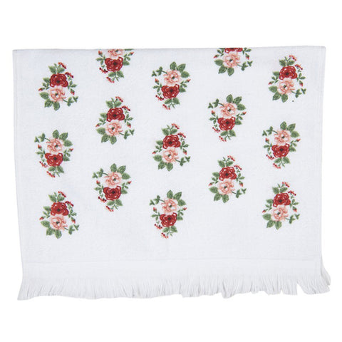 CLAYRE E EEF Tea towel Terry cloth kitchen towel with red flowers 40x66 cm