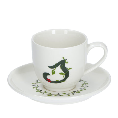 LA PORCELLANA BIANCA Espresso cup with saucer letter S in porcelain "Solo Tua" 90 cc