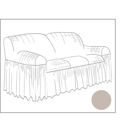 BLANC MARICLO' Housse de canapé avec volant shabby chic crème 160x280+40 cm