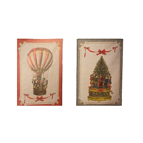 BLANC MARICLO' Set 2 canovacci da cucina VINTAGE CHRISTMAS 50x70 cm