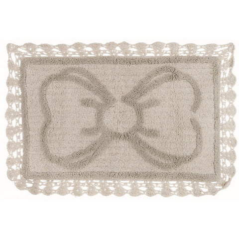 BLANC MARICLO' Tappeto fiocco e crochet  BOW bianco e grigio 1900 gsm 40x60 cm