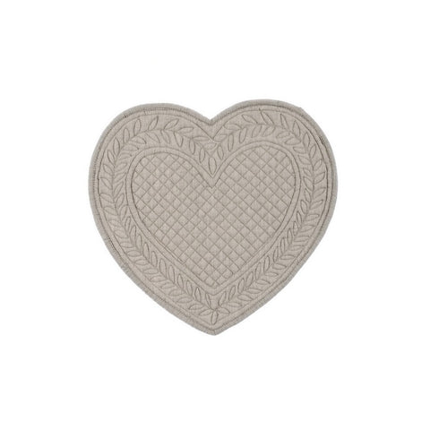 BLANC MARICLO' Set of 2 gray heart-shaped placemats 30x32 cm A2068799MG
