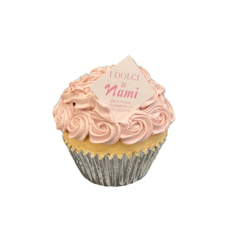 NAMI'S SWEETS Muffin rose artificiel décoratif fait main bonbon Ø8 H8 cm