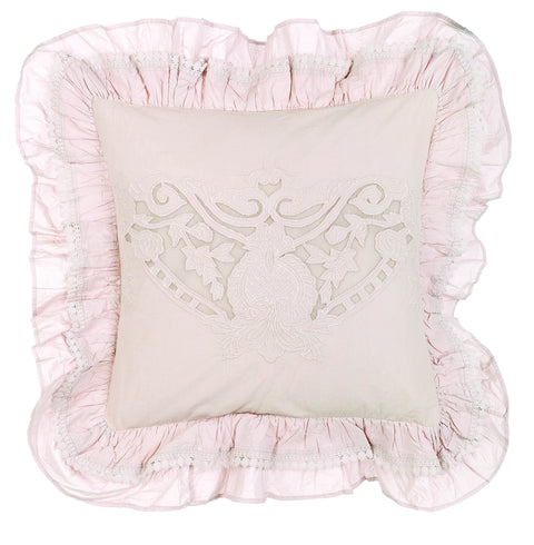 BLANC MARICLO' ROMANTIC ROSE pink square cushion 45x45 cm A2933199PP