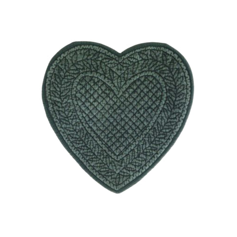 BLANC MARICLO' Set 2 green heart velvet placemats 40x42 cm