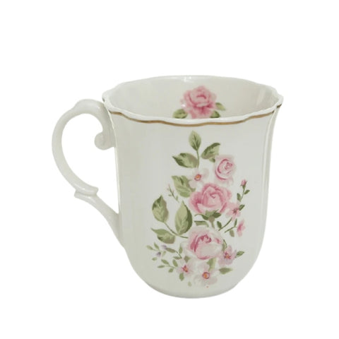 MAGNUS REGALO Mug Breakfast cup with handle BELINDA 2 variants with flowers 350ml