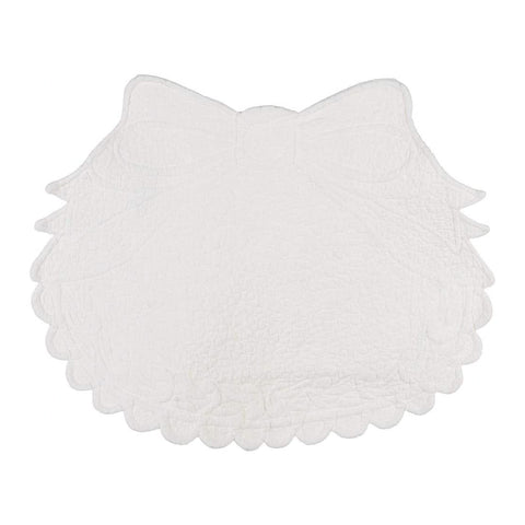 BLANC MARICLO' Set 2 placemats with white cotton bow 35x50 cm