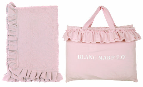 BLANC MARICLO' Boutis single bedspread with pink frill 180x260 cm a2858199ro