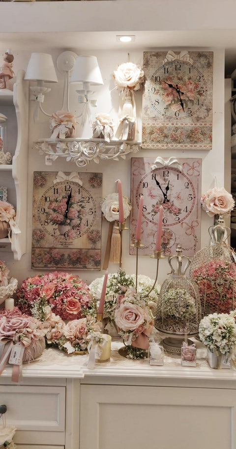 L'arte di Nacchi Mensola da muro con rose e fiori in rilievo in resina –  Angelica Home Stabia