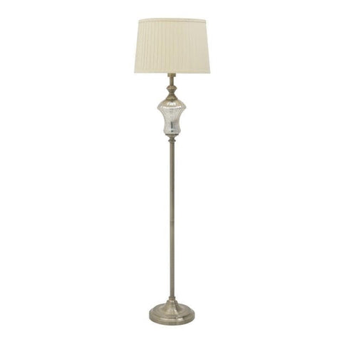 INART Floor lamp with lampshade high metal and golden glass 40W H163 cm