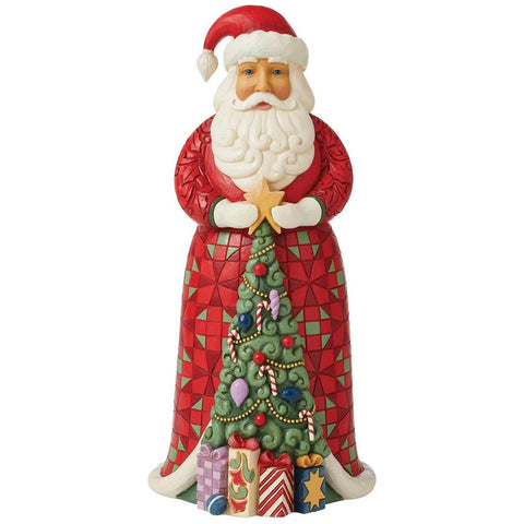 Enesco Christmas figurine Santa Claus with tree in Jim Shore resin
