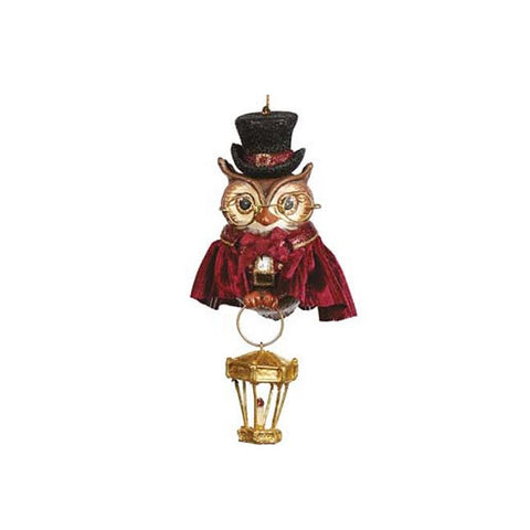 GOODWILL Owl to hang Christmas tree decoration in red resin 2 variants H10cm