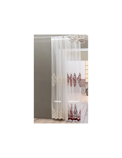 BLANC MARICLO' Lot de 2 panneaux de rideaux avec broderie BAROCCO crème 140x290cm A2347299PA