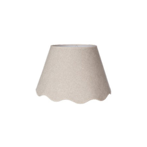 COCCOLE DI CASA Large scalloped hood lampshade in dove gray fabric E27 Shabby Chic Vintage D.25XD.50XH.30 cm