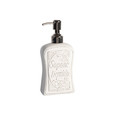VIRGINIA CASA Dispenser liquid soap dispenser in white ceramic BATHROOM h15 cm
