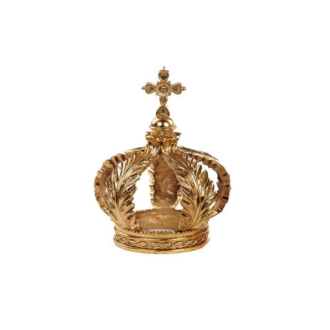 GOODWILL Corona con croce decorazione religiosa resina oro anticato H28 cm