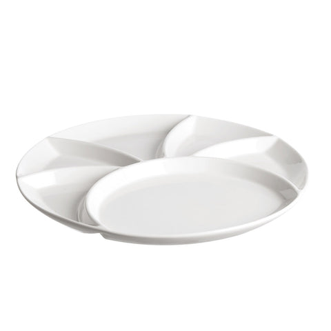 WHITE PORCELAIN Round appetizer plate 6 compartments aperitif plate Ø26 cm