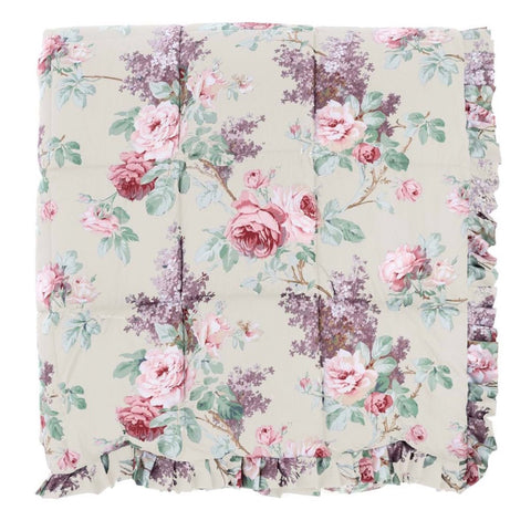 BLANC MARICLO' Boutis quilt 1p and 1/2 beige floral pattern with frill 220x260 cm