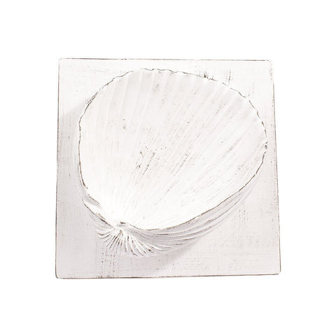 VIRGINIA CASA Placca da muro in ceramica con conchiglia CORNICI bianco 20x20 cm