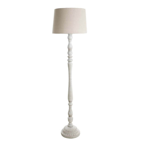 BLANC MARICLO' Floor lamp with dove gray EURIDICE shabby chic lampshade L40xP40xH140cm