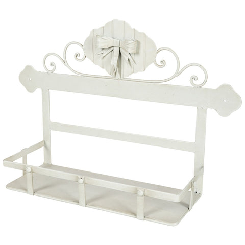 CUDDLES AT HOME White wrought iron spice rack 30x12x27 cm RE02349