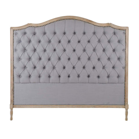 BLANC MARICLO' Double bed headboard in wood and blue linen "RECONDITA ARMONIA"