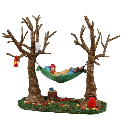 LEMAX Christmas scene "Camping Hammock Buddy" for your Christmas village in resin