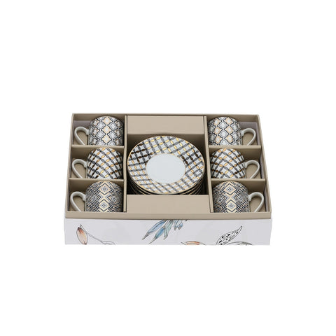 HERVIT HERVIT Box 6 cups and saucers MARRAKECH gold 28091