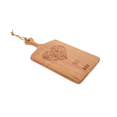 Nuvole di Stoffa Acacia wood cutting board with heart 40x20x1.5 cm