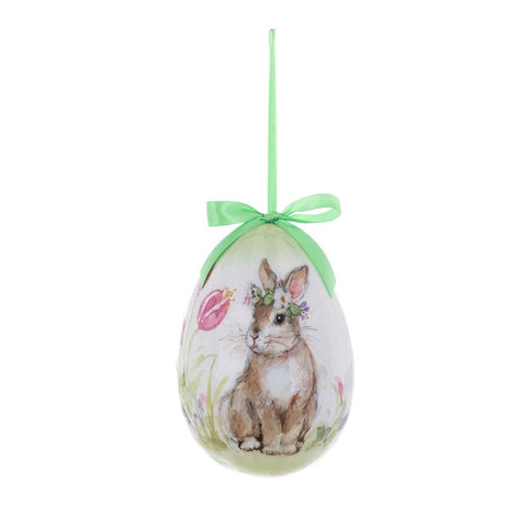 Blanc Mariclò Egg decoration with rabbit "Aminta" Shabby 14x14x20 cm