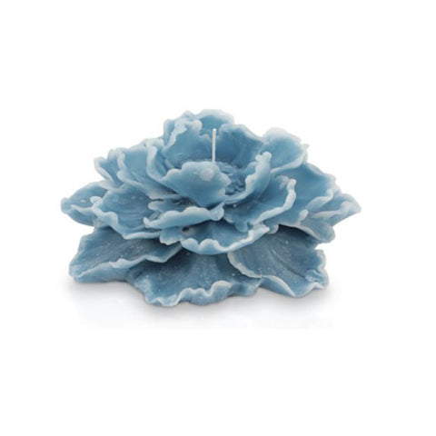CERERIA PARMA Bougie Dahlia medium bougie décorative en cire bleu clair Ø16 H7 cm