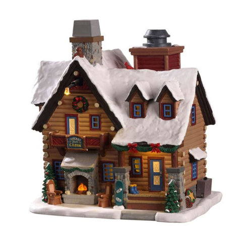LEMAX Falls Cottage for Christmas Village with LED and Smoke Polyresin