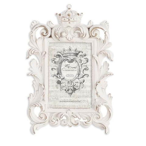 BLANC MARICLO' Rectangular photo frame in ivory resin 18,5x2,8x27,9 cm