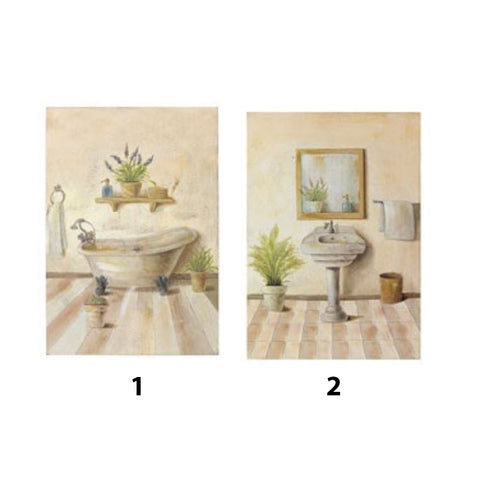 THE ART OF NACCHI Rectangular picture canvas painted bathroom 2 variants 35x3x50 cm