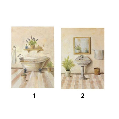 L'ARTE DI NACCHI Quadro rettangolare tela dipinto bagno 2 varianti 35x3x50 cm