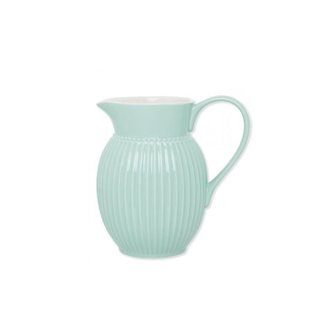 GREENGATE Decorative jug with porcelain handle ALICE fresh mint L 1,5 H 18,5x13,5 cm