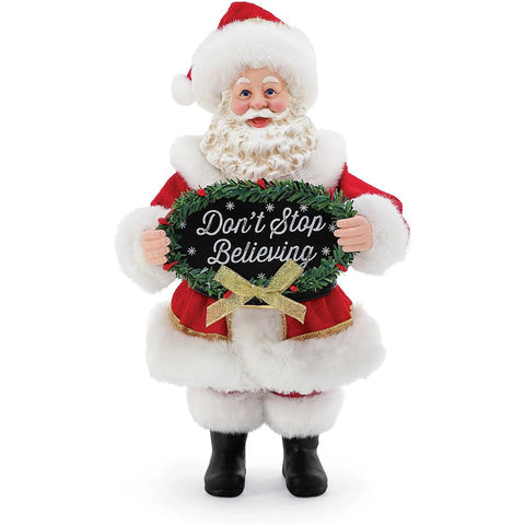 Department 56 Possible Dreams Babbo natale in resina "Don't Stop Believing"