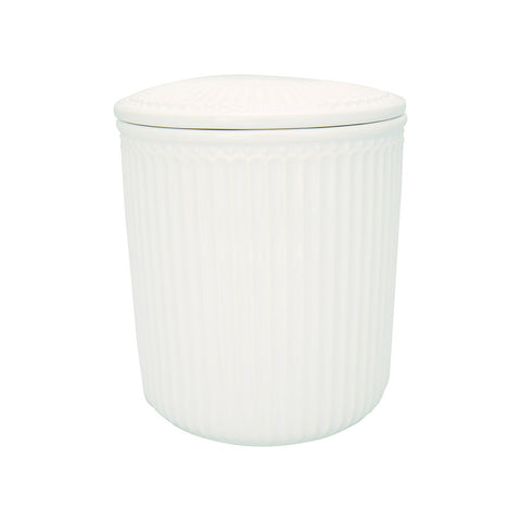 GREENGATE Medium jar with lid ALICE white 13x15 cm STWSTJAMALI0104