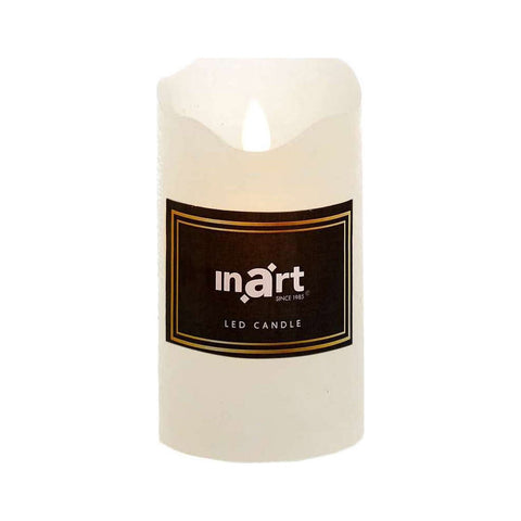 INART Led candle with ivory plastic moving flame Ø8 H14 cm 3-80-136-0010