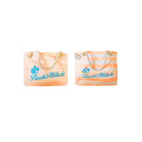 L'ATELIER 17 Beach bag MADE IN ITALY white and orange in sponge 35x45cm