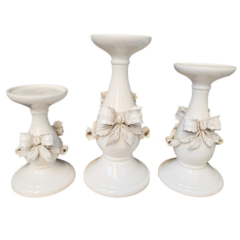 AD REM Handmade candlestick with bow and leaves 3 variants (1pc)