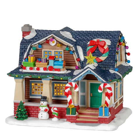 LEMAX Cottage di Cooper per villaggio di Natale con luci porcellana 14x17x14 cm