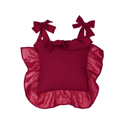 BLANC MARICLO' Set 2 INFINITY chair cushion covers bordeaux cotton 40x40 cm