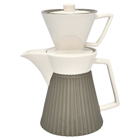 GREENGATE Cafetière filtre ALICE en porcelaine grise 25cm STWCOFWAALI8302