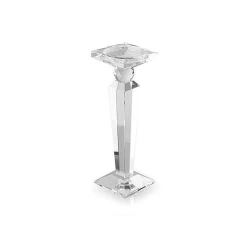 HERVIT Portacandela in cristallo trasparente obelisco e confezione regalo h28 cm