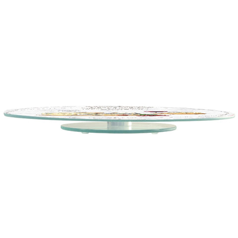 Easy Life Plaque à découper tournante de cuisine en verre "Les Fromages" D32 cm