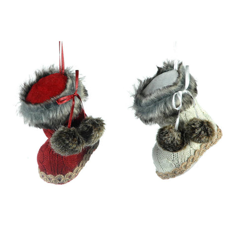 VETUR Christmas tree decoration fabric snow boots 2 variants 10cm